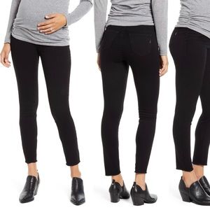 1822 Denim Re:Denim Frayed Hem Skinny Maternity Jeans - Black, Size 26